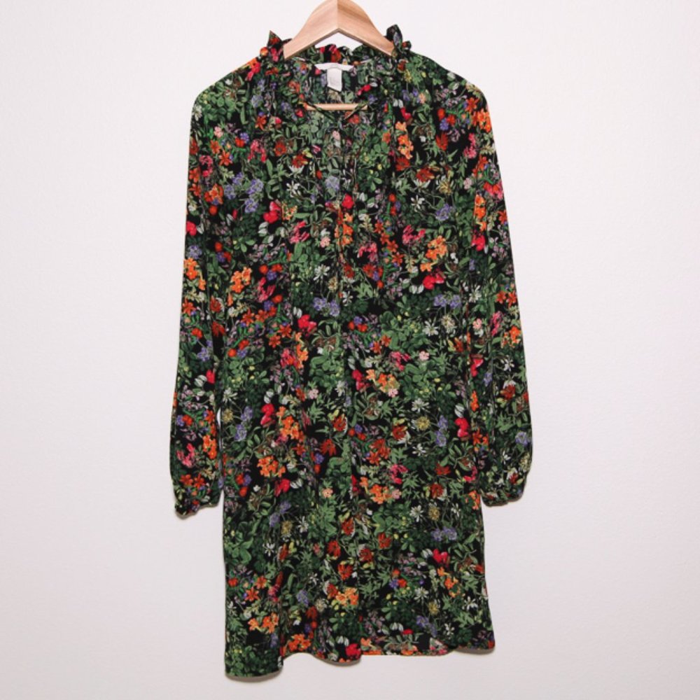 H&M Floral Boho Pocket Dress Size 6